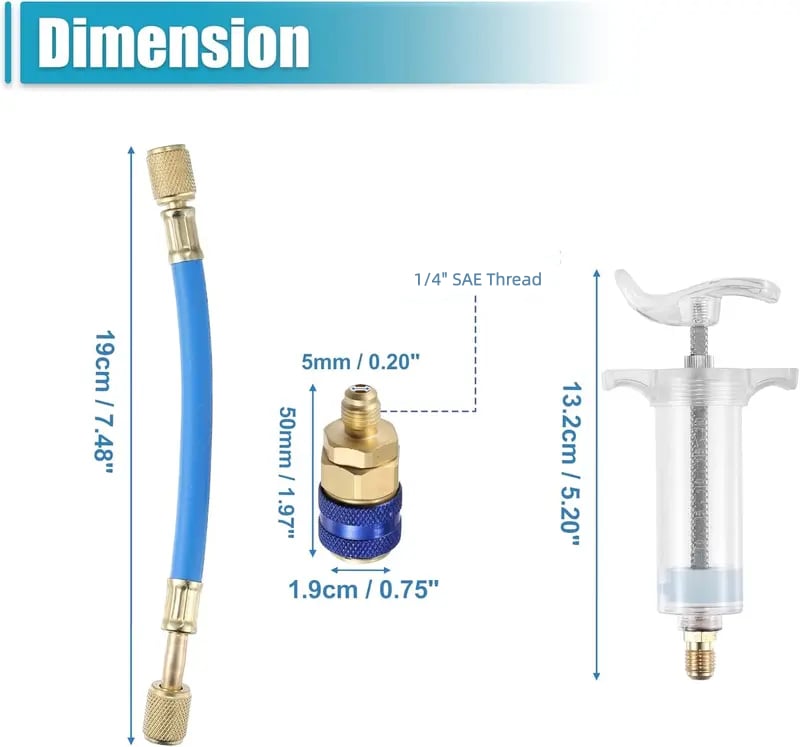 30ml AC Oil & Dye Injector Kit â€?Quick Connect for Automotive & HVAC Systems