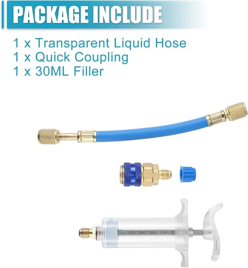 30ml AC Oil & Dye Injector Kit â€?Quick Connect for Automotive & HVAC Systems